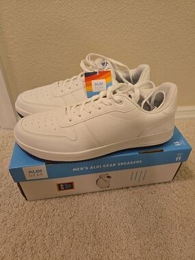New ALDI GEAR Men’s White Casual Sneakers Size 11